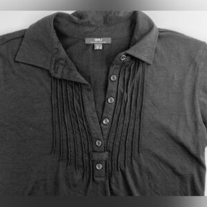 Emu 100% Merino Wool Pin Tuck Roll Up Sleeve Sweater Shirt XS